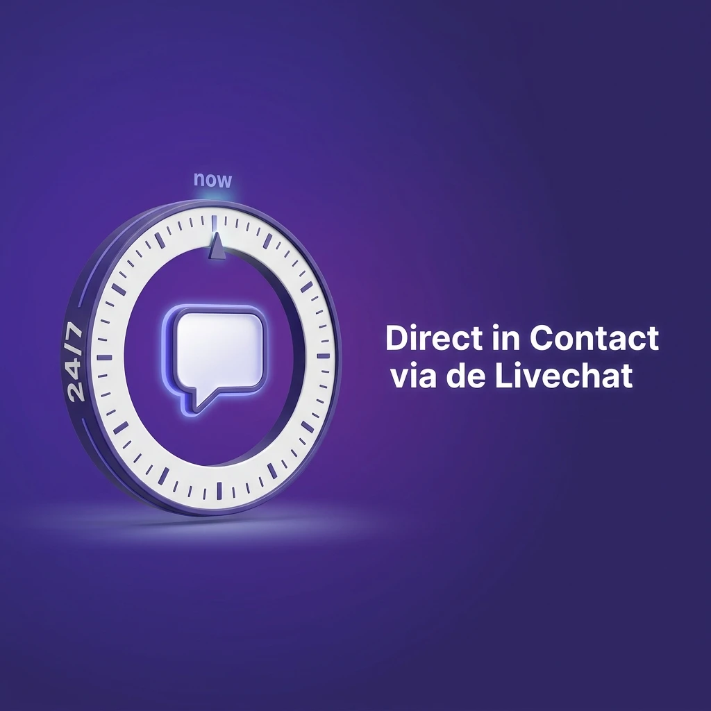 Klantenservice livechat beschikbaar 24/7 in Nederlands en Engels met gemiddelde wachttijd onder 2 minuten