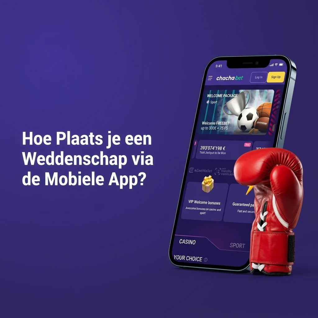 Stappen voor het plaatsen van een weddenschap via de Chachabet mobiele app op smartphone