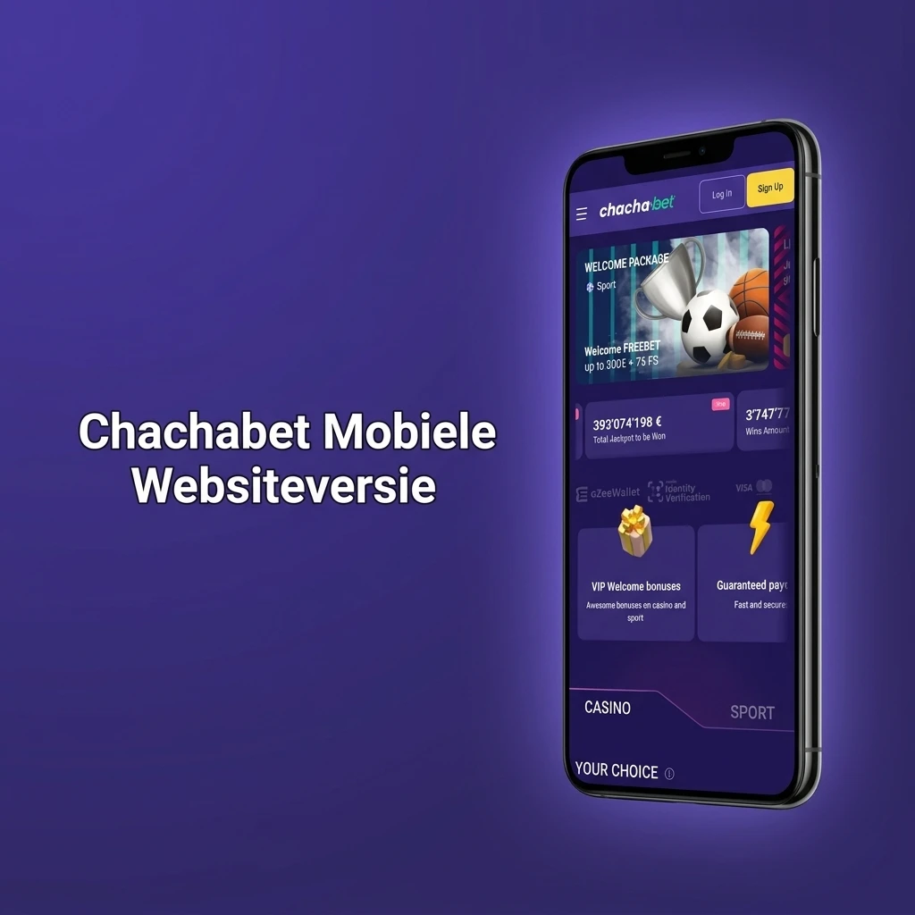 Chachabet mobielvriendelijke websiteversie op smartphone en tablet met sportweddenschappen en casinospellen