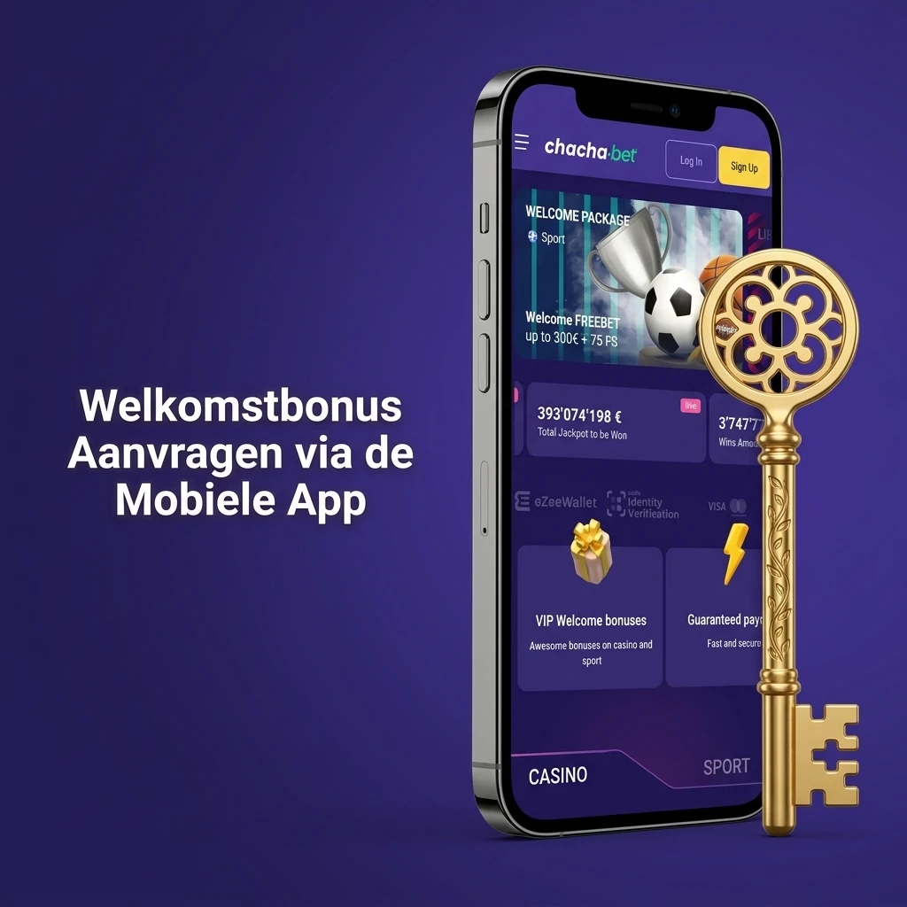 Chachabet mobiele app welkomstbonus aanvragen op smartphone via Android of iOS stap voor stap