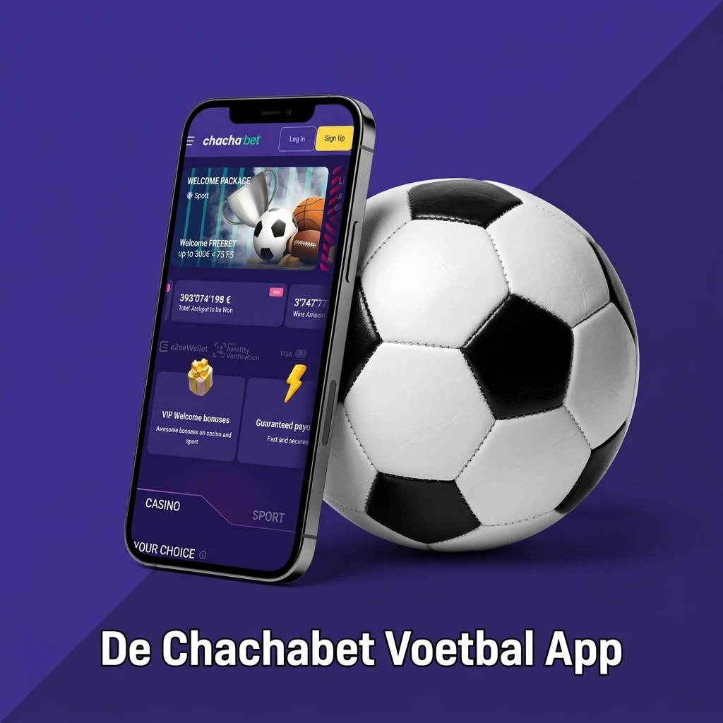 Chachabet mobiele app voor voetbal op Android en iOS, beschikbaar voor live weddenschappen en wedstrijdbeheer