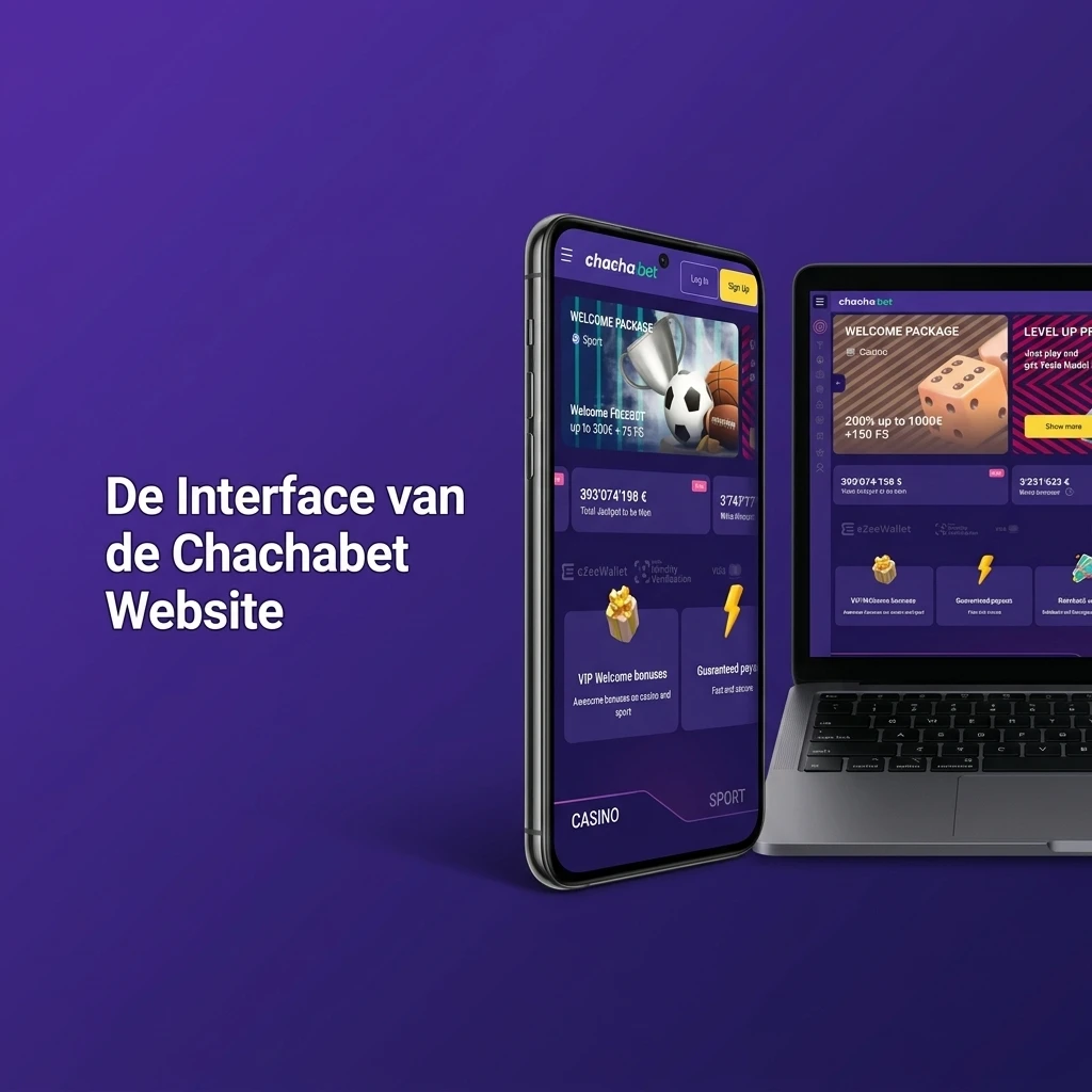 Chachabet website interface met navigatiebalk voor sportbetting, live betting, casino en promoties voor Nederlandse gebruikers