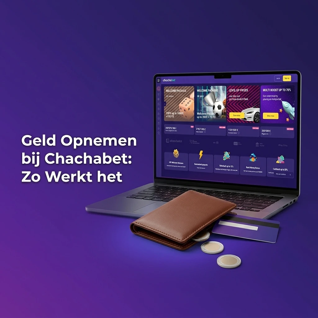 Stappen voor geld opnemen bij Chachabet in Nederland via de kassapagina met uitbetalingsmethoden