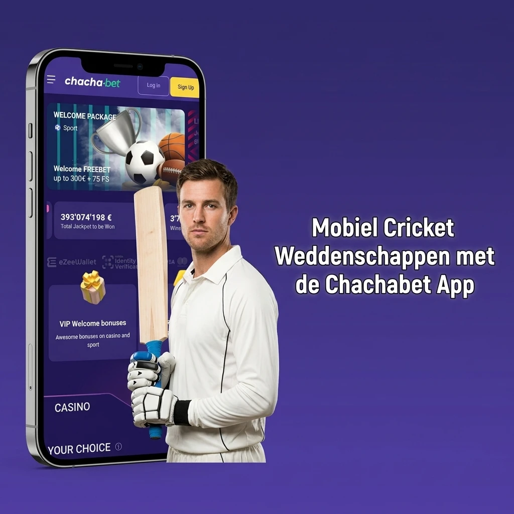 Chachabet mobiele app voor cricket weddenschappen op Android en iOS smartphone met live betting functies
