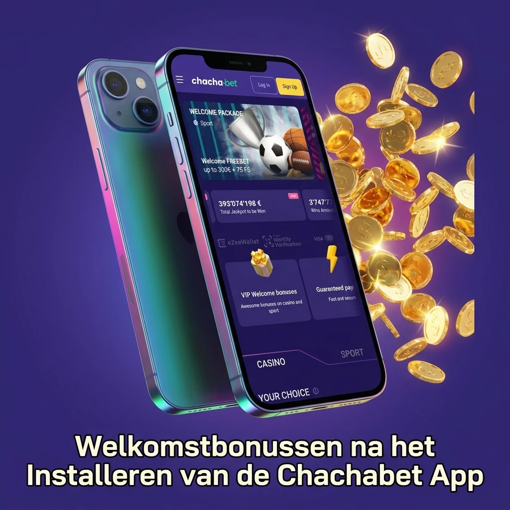 Chachabet app welkomstbonus tot €10.000 en 800 gratis spins na registratie via mobiele versie