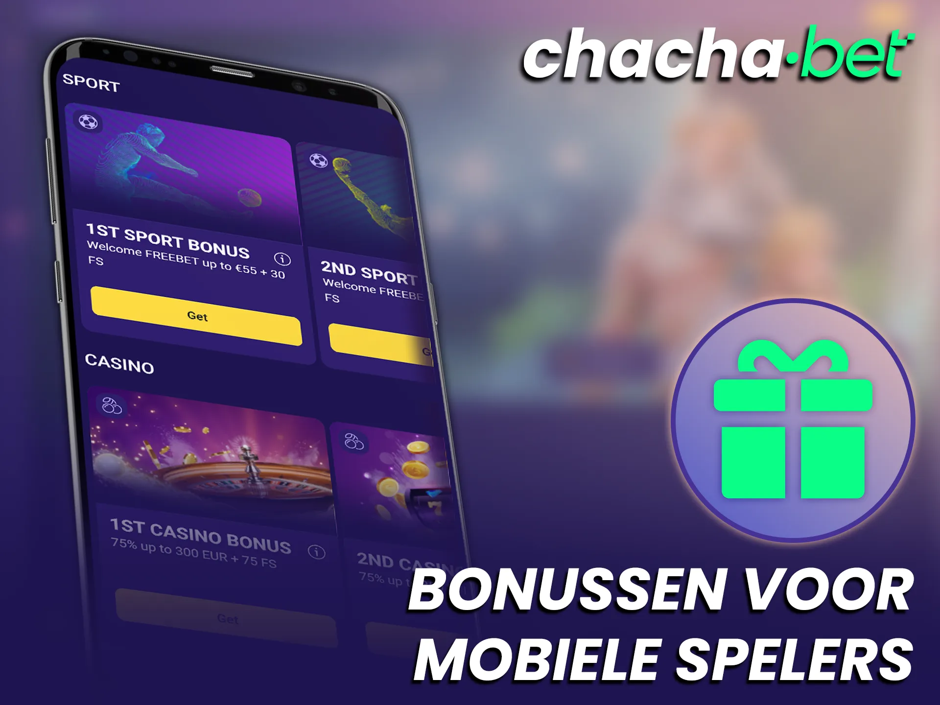 Ontvang exclusieve bonussen in de Chachabet Android App voor extra speelplezier.