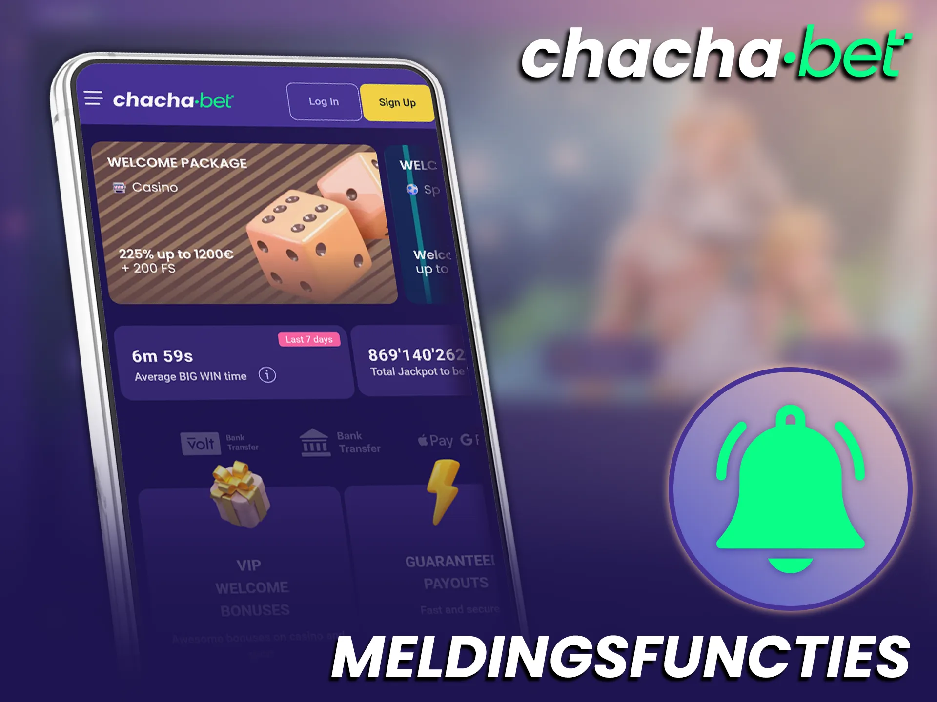 Activeer alle meldingen functies in de Chachabet Android App voor belangrijke updates.