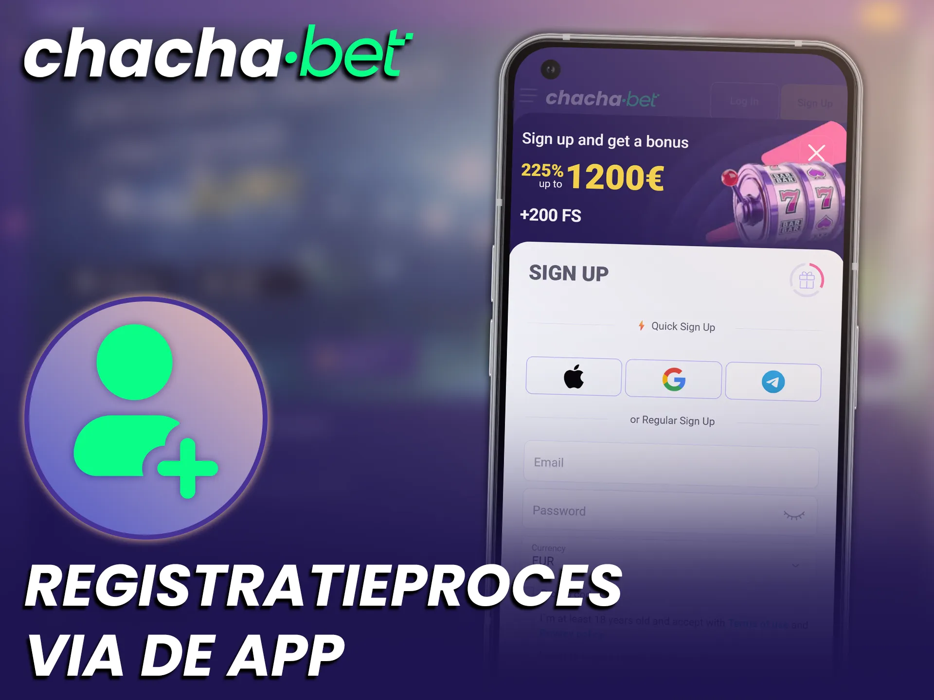 Registreer u eenvoudig bij de Chachabet Android App en begin direct met spelen.