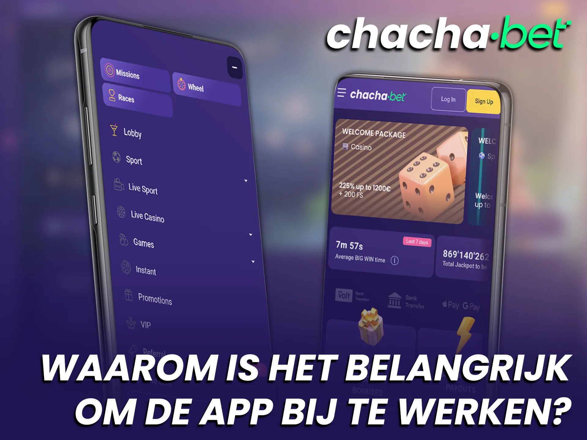 Houd uw Chachabet Android App altijd actueel voor optimale veiligheid en snelheid.