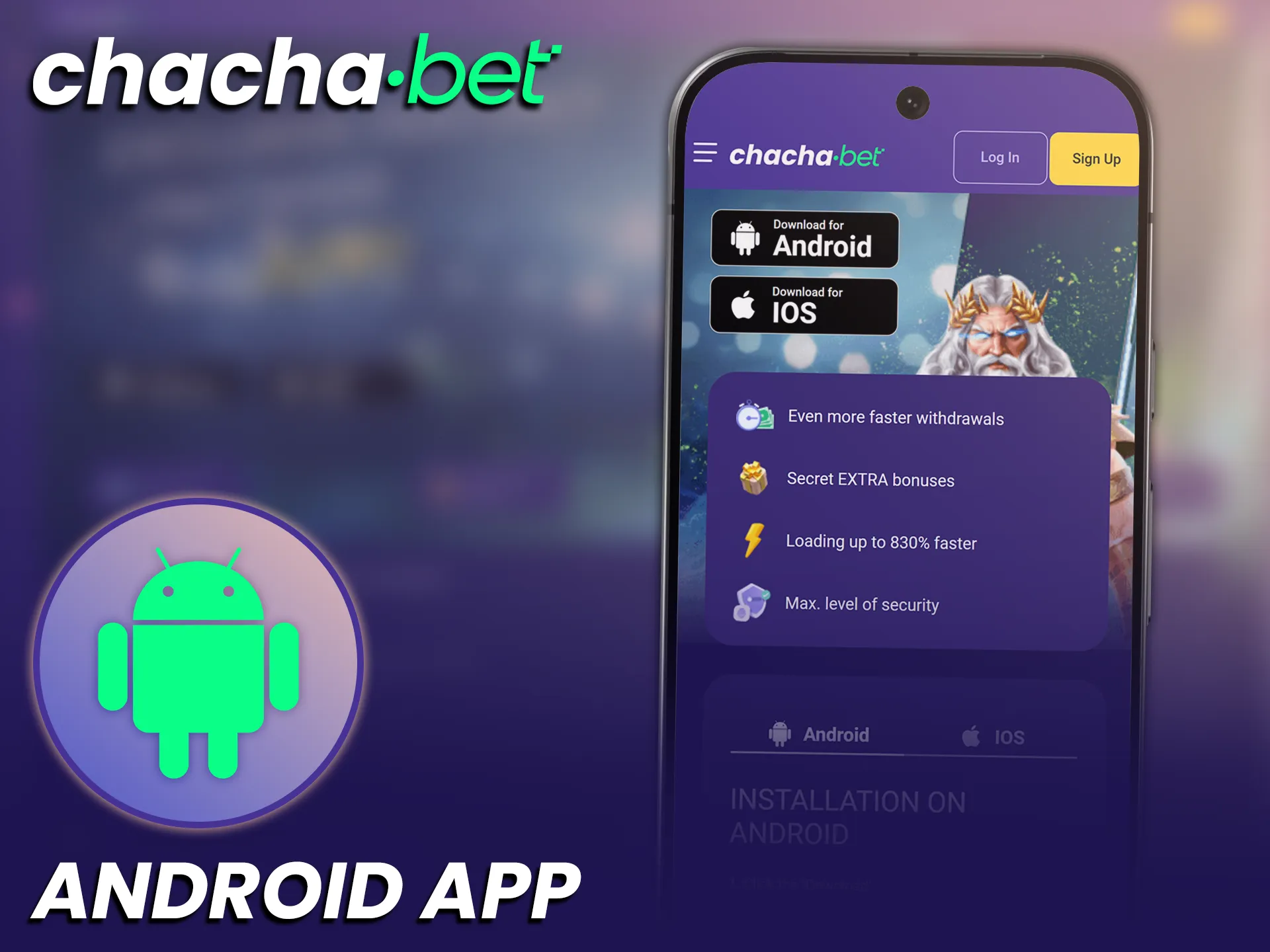 Download de Chachabet Android app en begin direct met wedden.