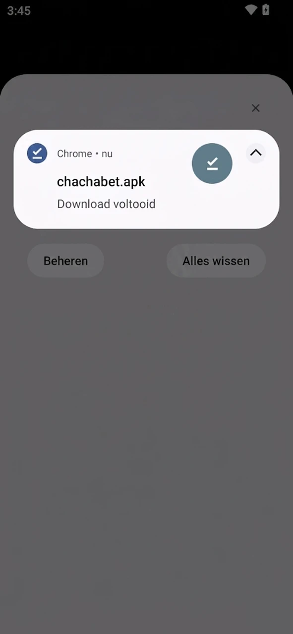 Bevestig de download van de Chachabet app op je Android toestel.