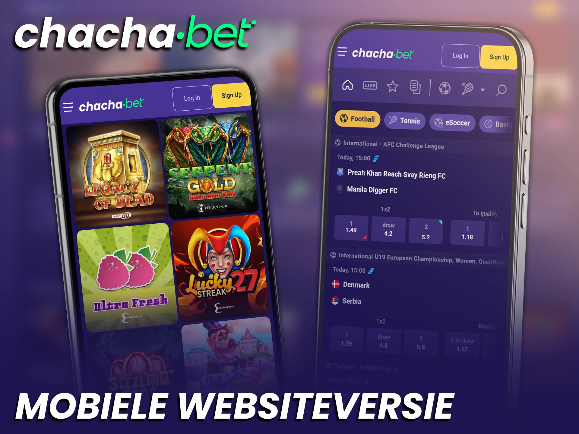 Bezoek de mobiele websiteversie van Chachabet en speel overal gemakkelijk.