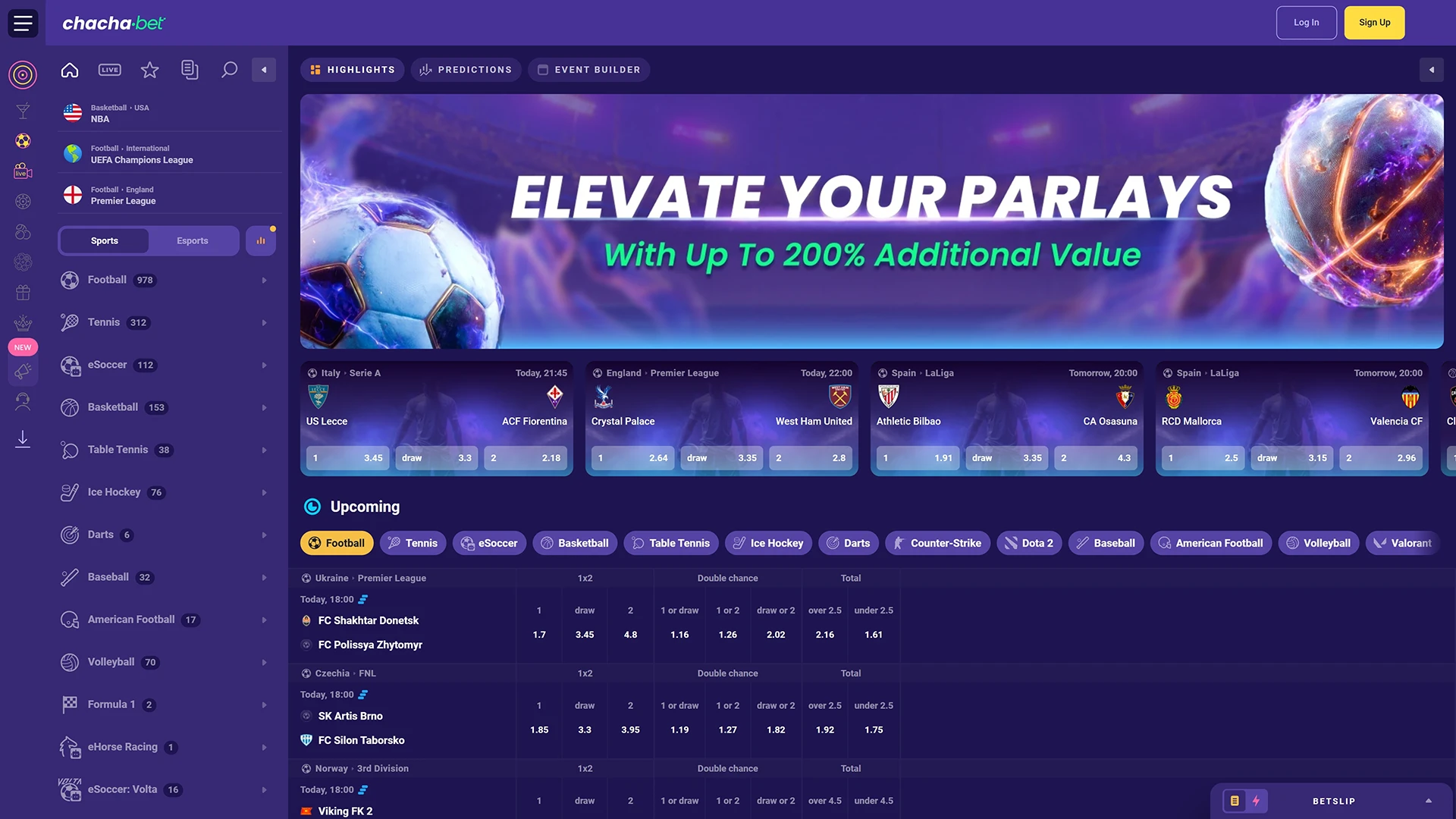 Ontdek de sport sectie van Chachabet en plaats je eerste weddenschap.