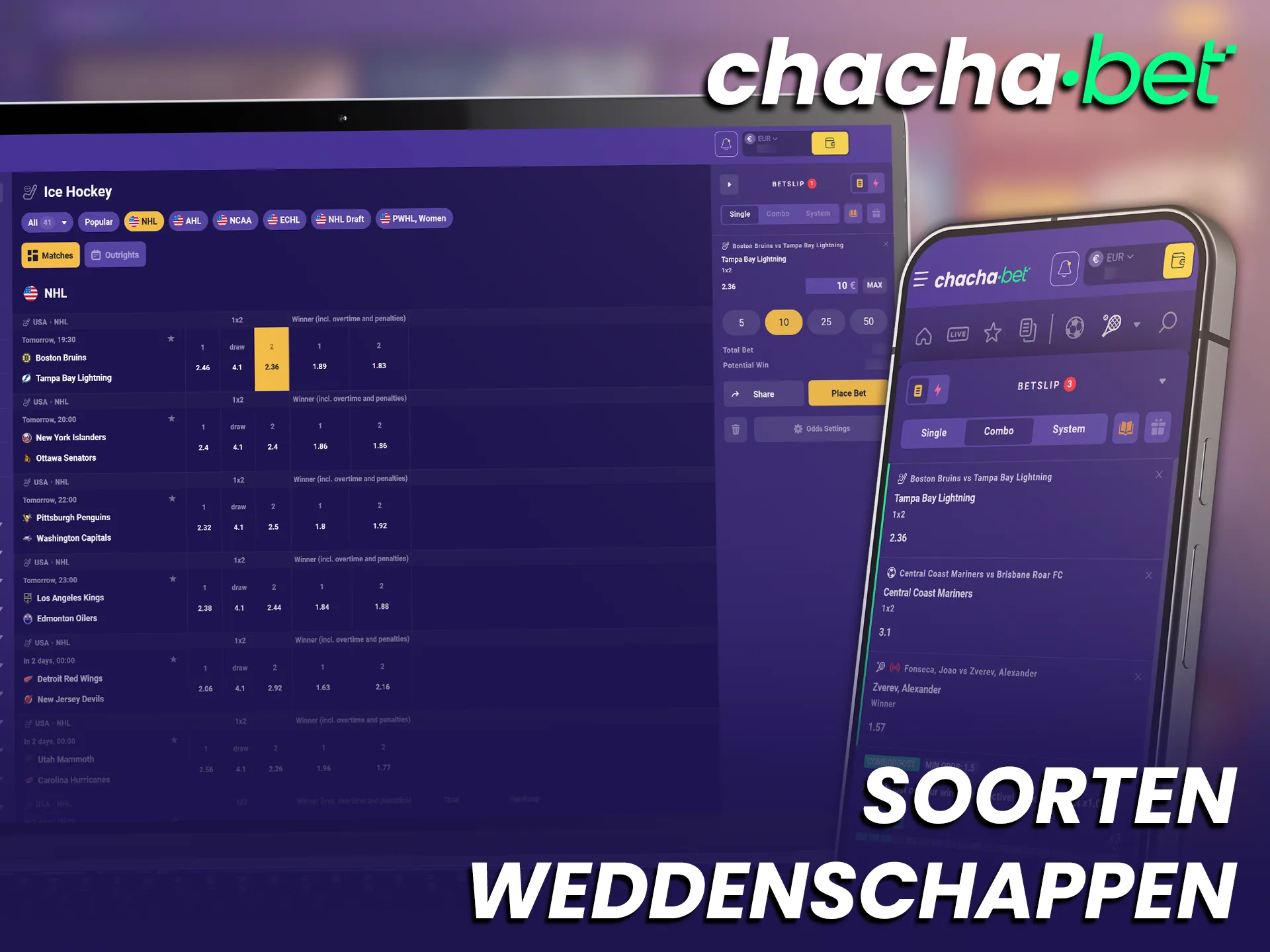 Ontdek verschillende soorten weddenschappen op de officiële Chachabet website.
