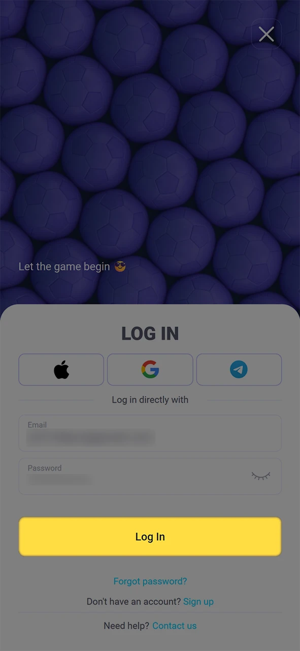 Bevestig je login-gegevens en voltooi het inloggen bij Chachabet.