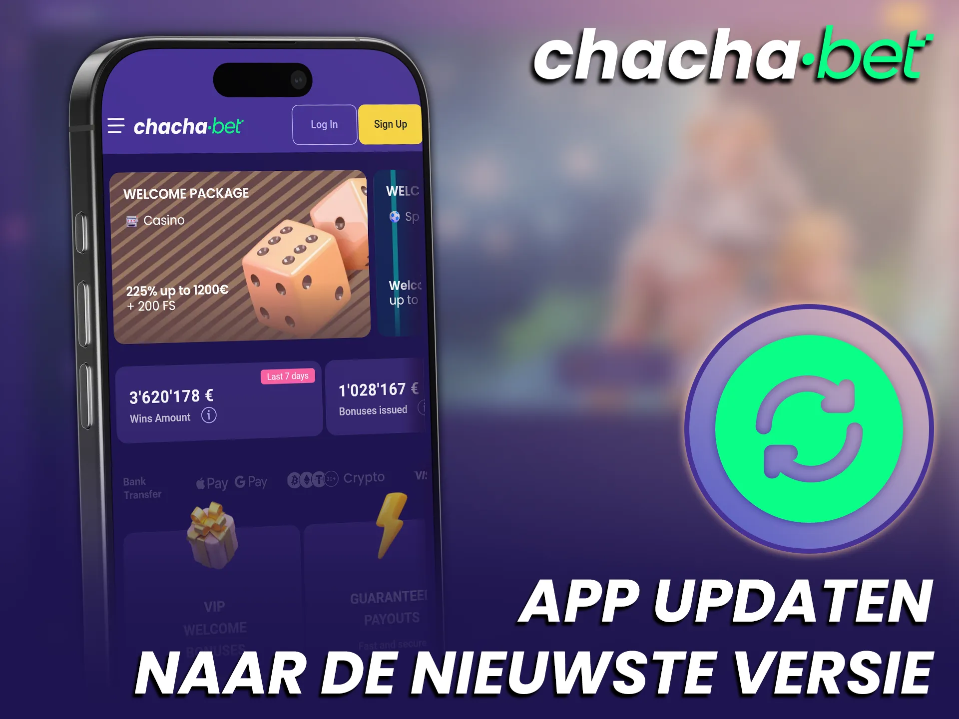 Update de Chachabet iOS App regelmatig voor de nieuwste functies.