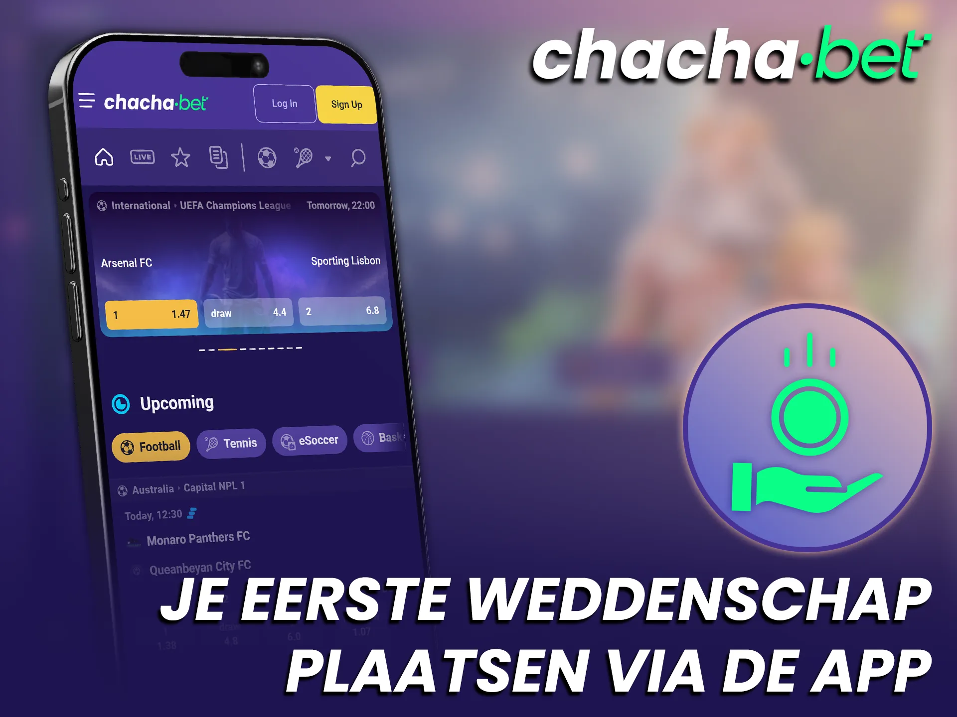 Plaats uw eerste weddenschap via de handige Chachabet iOS App.