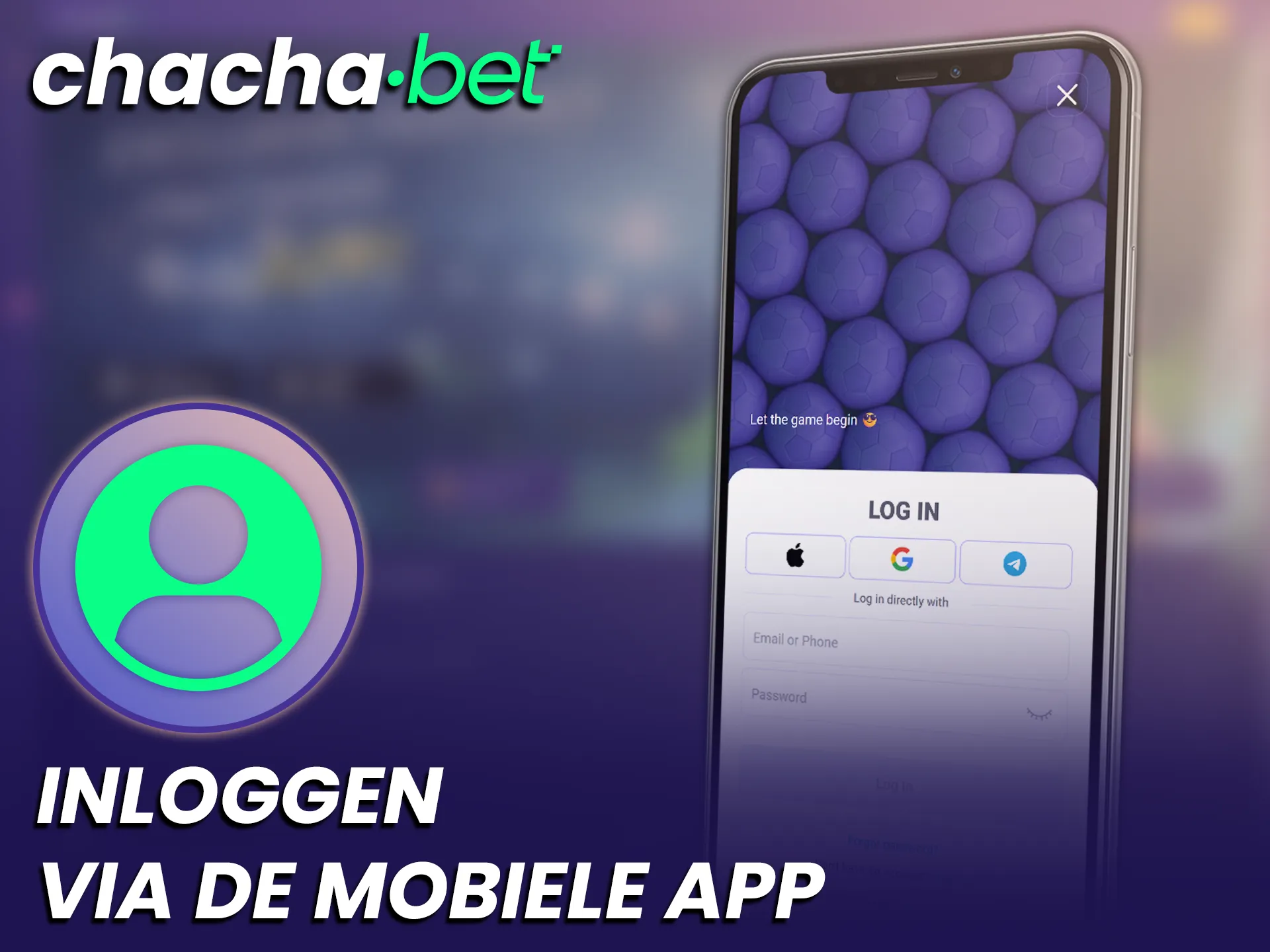 Log veilig in op je spelersaccount via de Chachabet mobiel app.