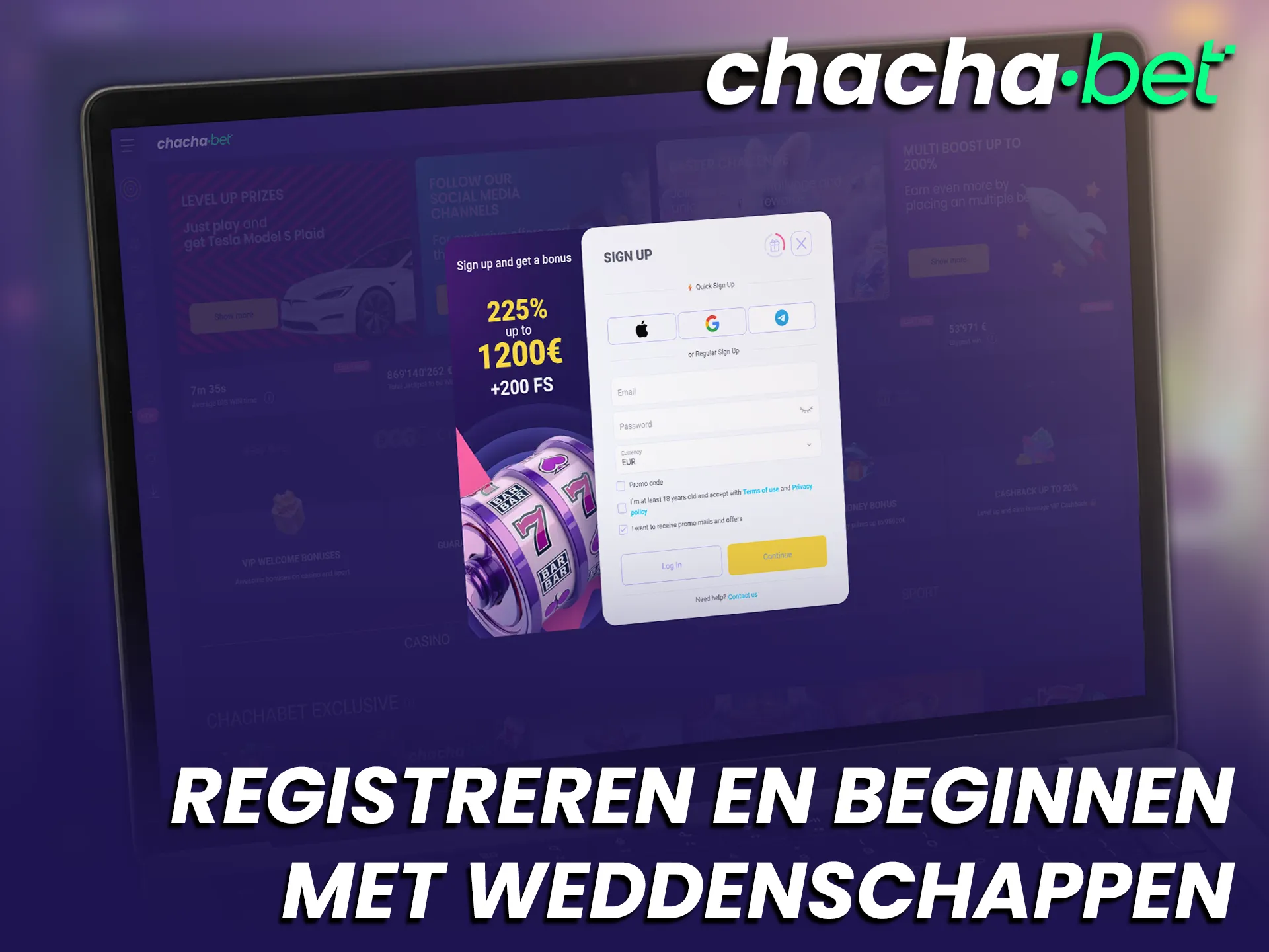 Registreer uw account bij de Chachabet PC-Client en zet vandaag in.